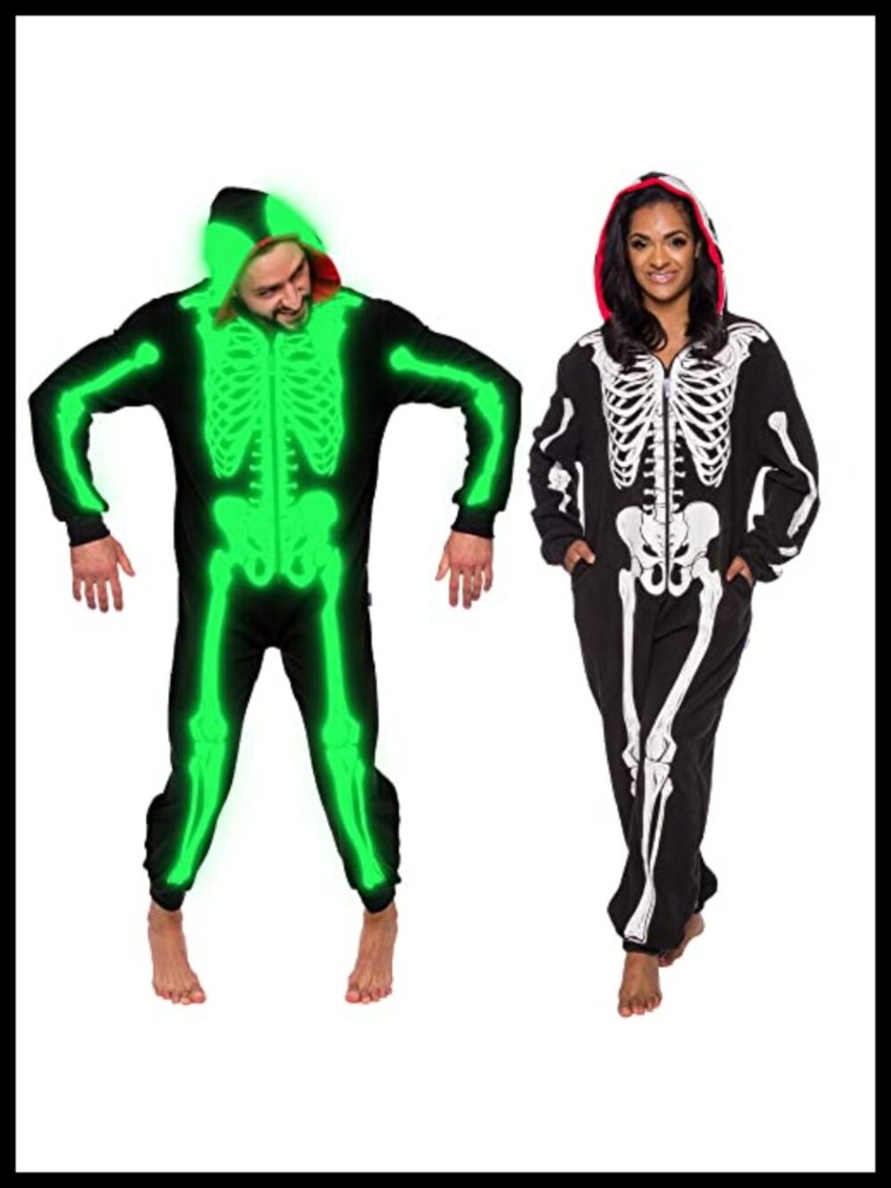 Glow in the Dark Skeleton Adult Onesie Plush One Piece Costume